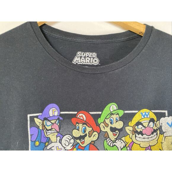 Super Mario Factory Distressed Black Graphic T-shirt Men’s XXL 50-52” - Picture 3 of 7